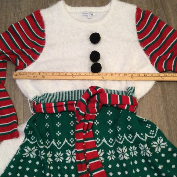 Ugly Christmas Sweater Dress Eyelash knit on top 3X - Picture 4 of 6
